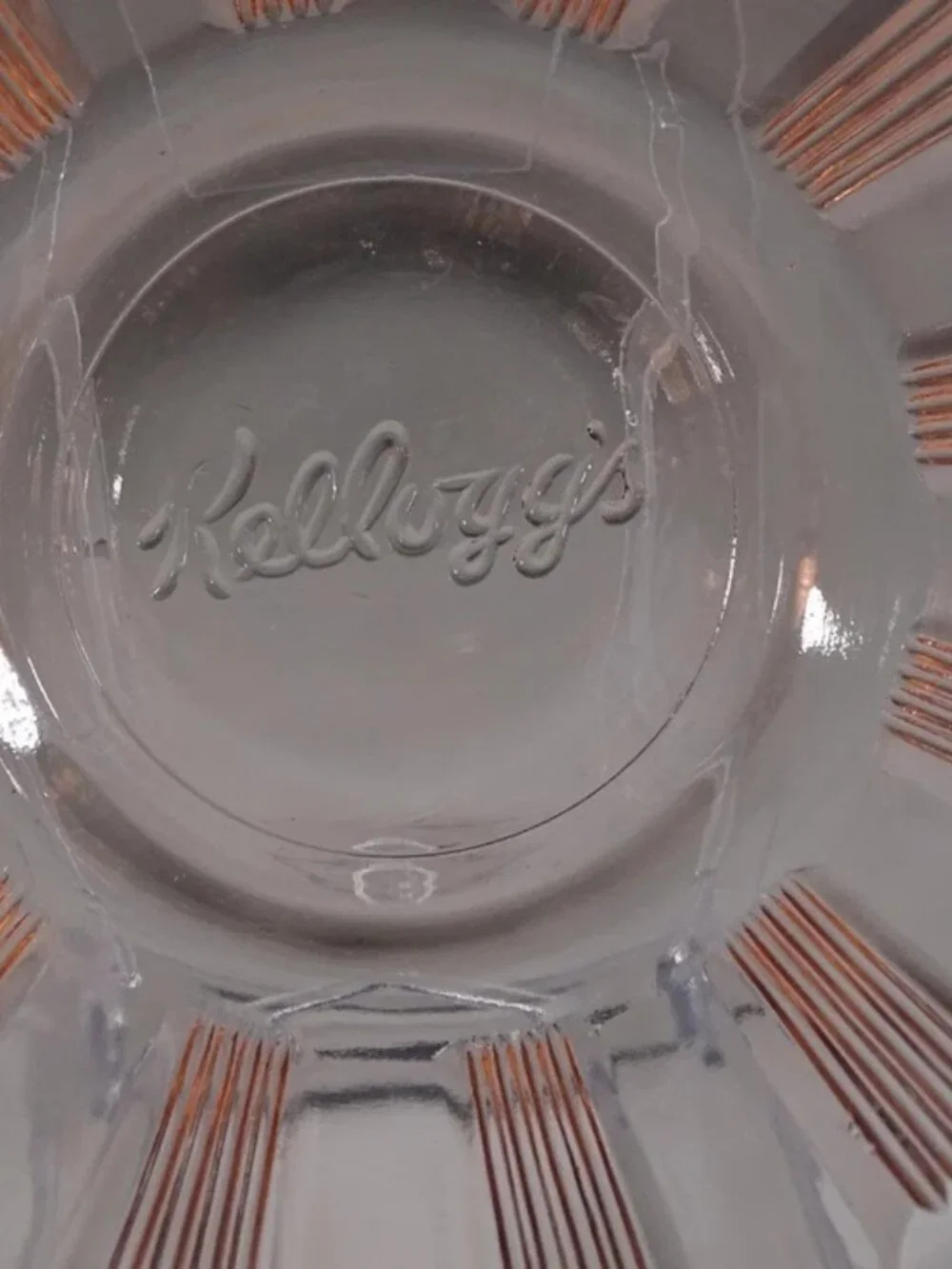 Vintage Art Deco Pink Depression Glass Kellogg's Advertising Cereal Bowl c.1935